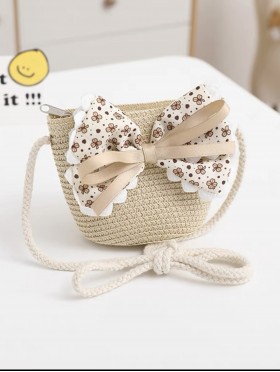 Crochet Mini Bag W/ Flower Ribbon